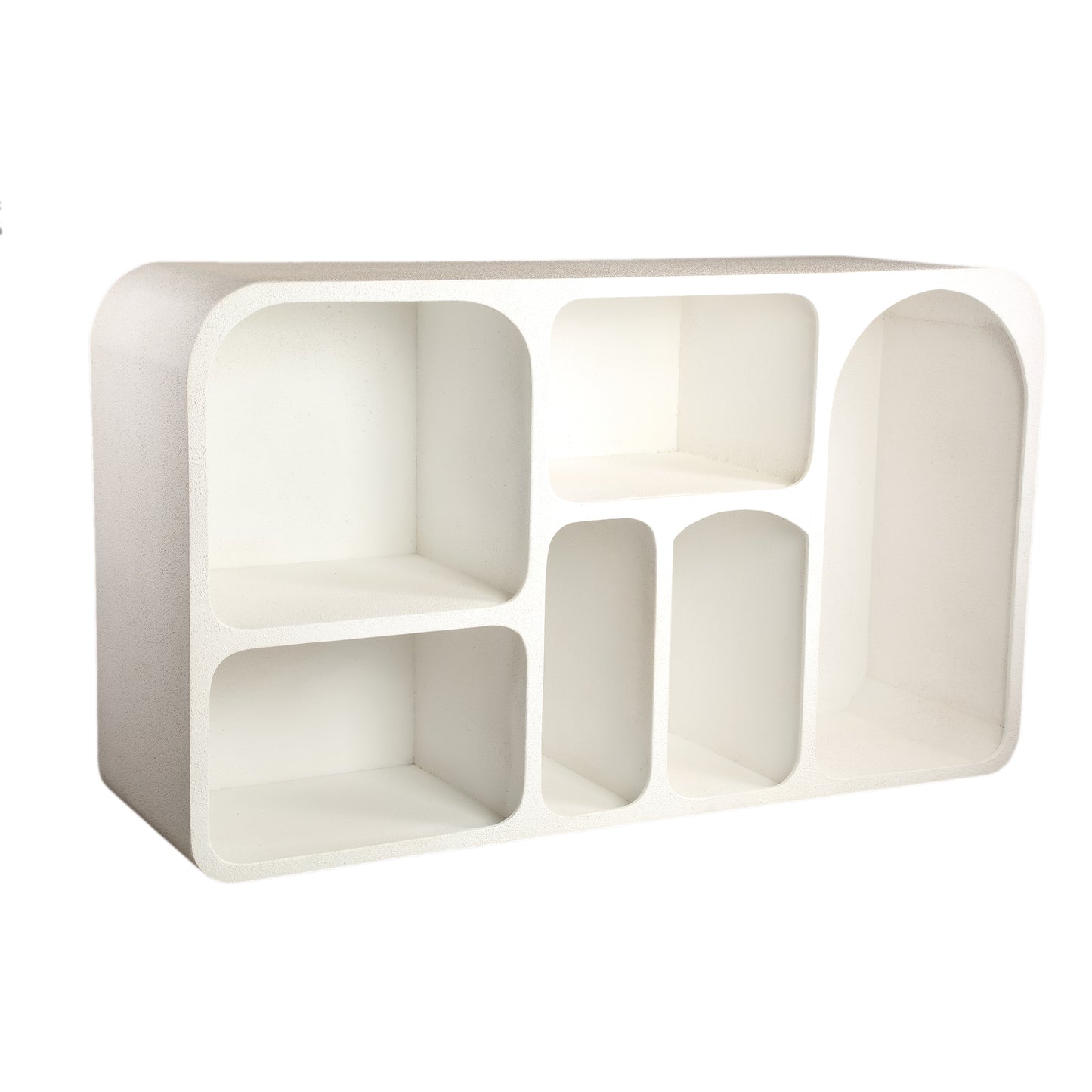 PTMD Emmelie White MDF rough organic shape cabinet low - Interior pieces