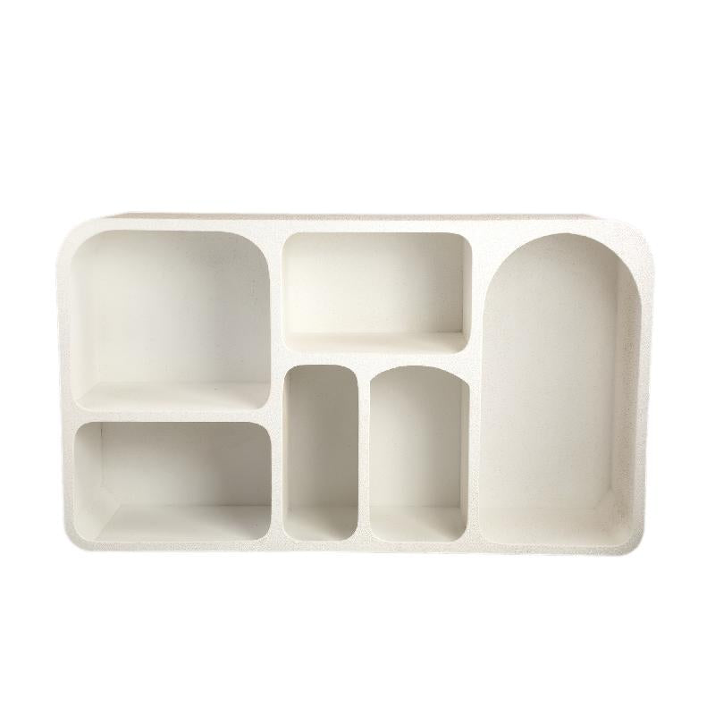 PTMD Emmelie White MDF rough organic shape cabinet low - Interior pieces
