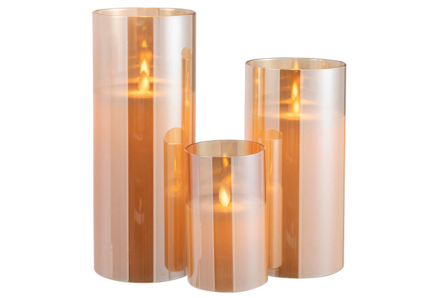 Flame Blinkend Glas Goud M - Interior pieces
