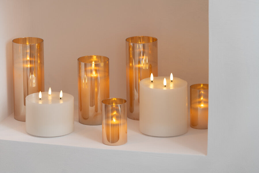 Flame Blinkend Glas Goud M - Interior pieces