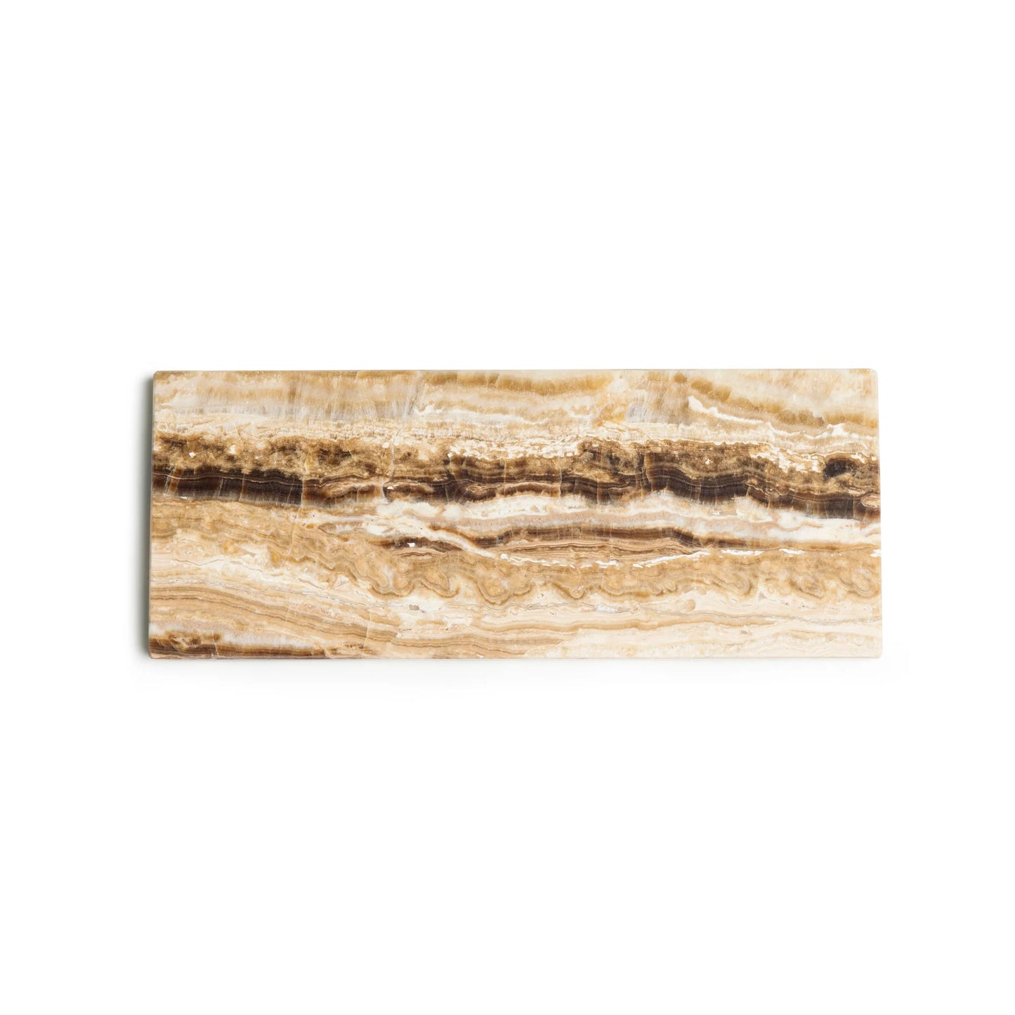 Mooisa Marmer dienblad rechthoek S sandal onyx 10x25cm