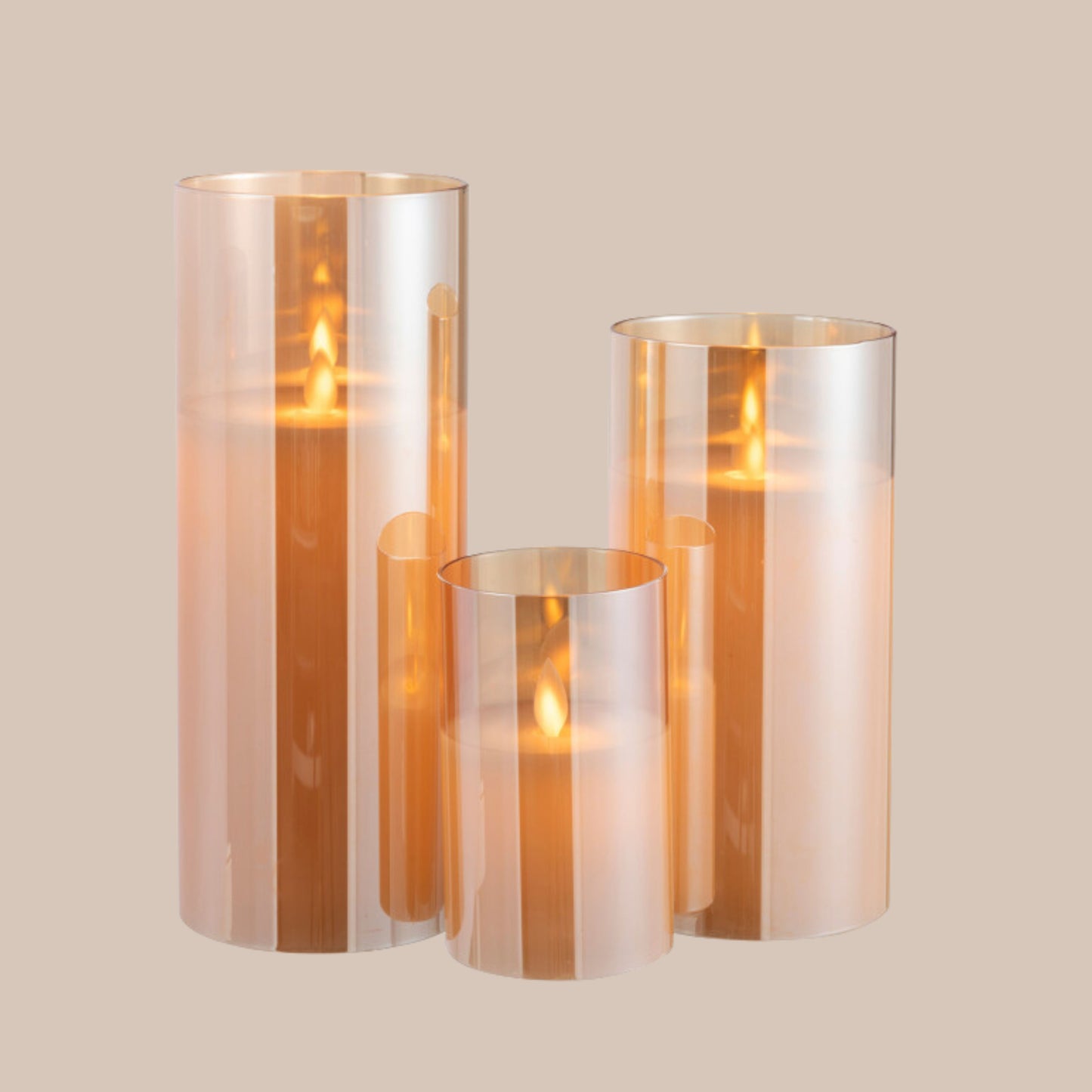 Flame Blinkend Glas Goud M - Interior pieces