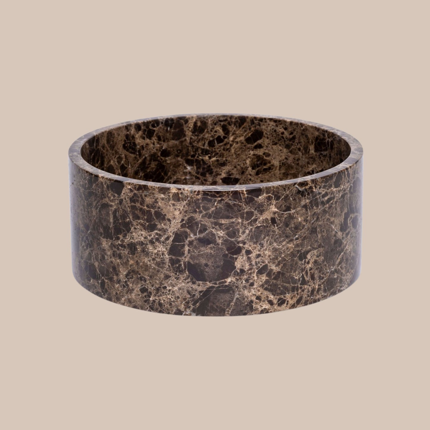 Travertine fruitschaal rond bruin - Interior pieces