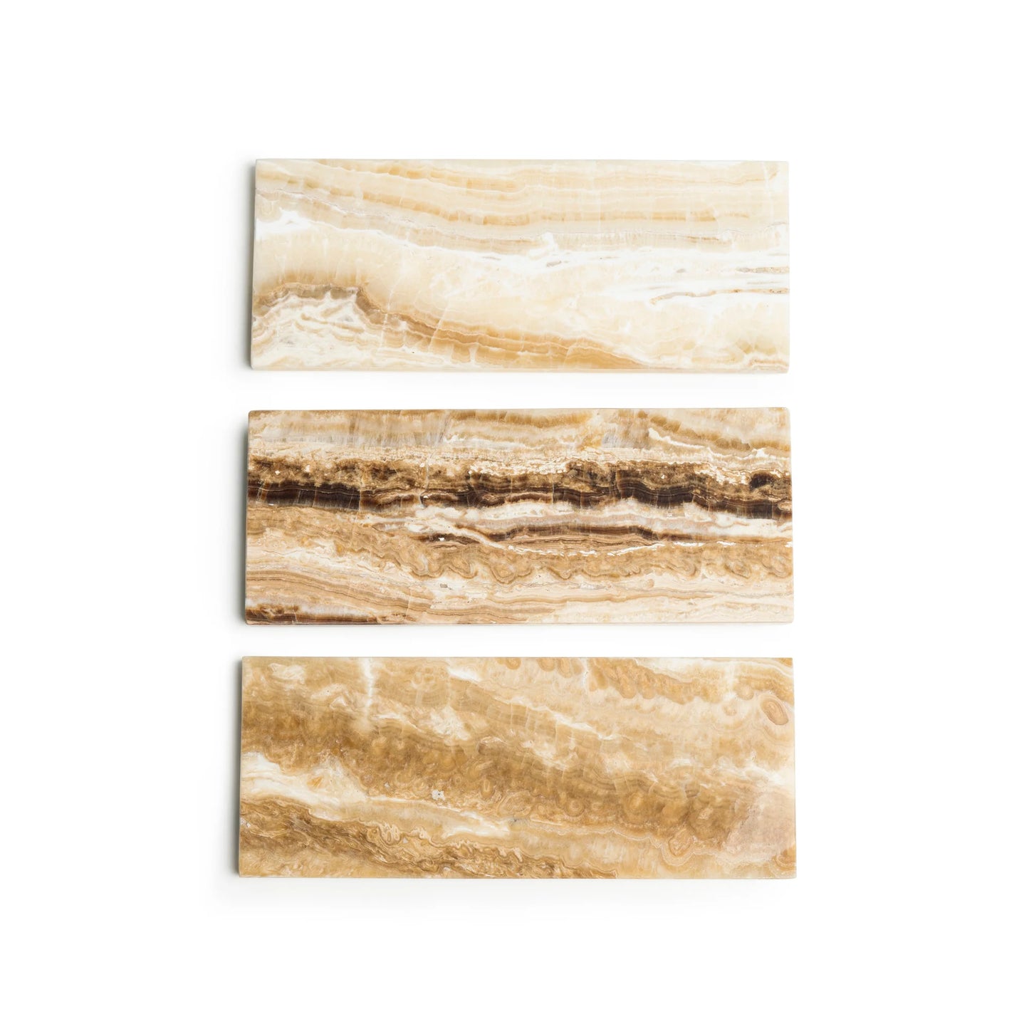 Mooisa Marmer dienblad rechthoek S sandal onyx 10x25cm