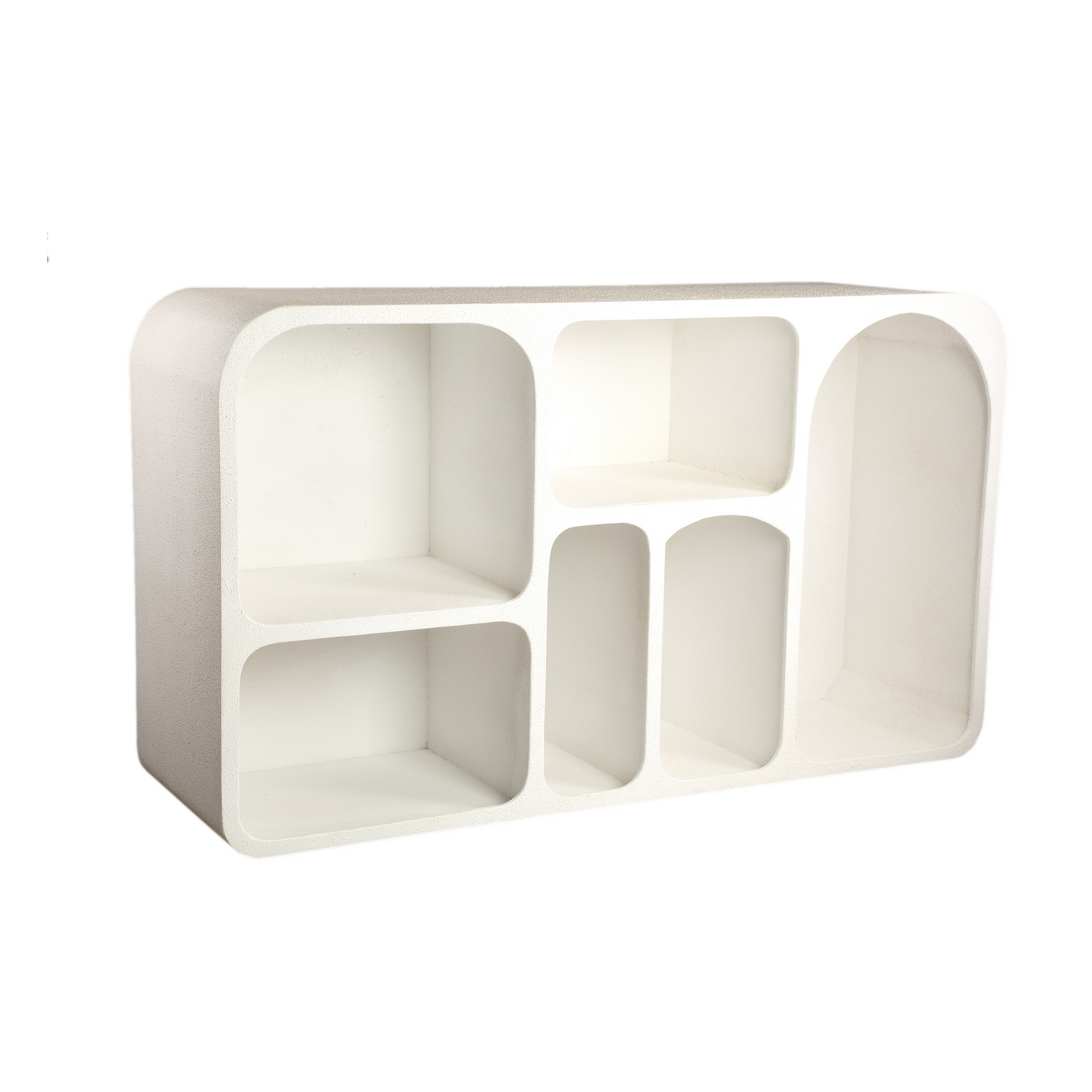 PTMD Emmelie White MDF rough organic shape cabinet low - Interior pieces