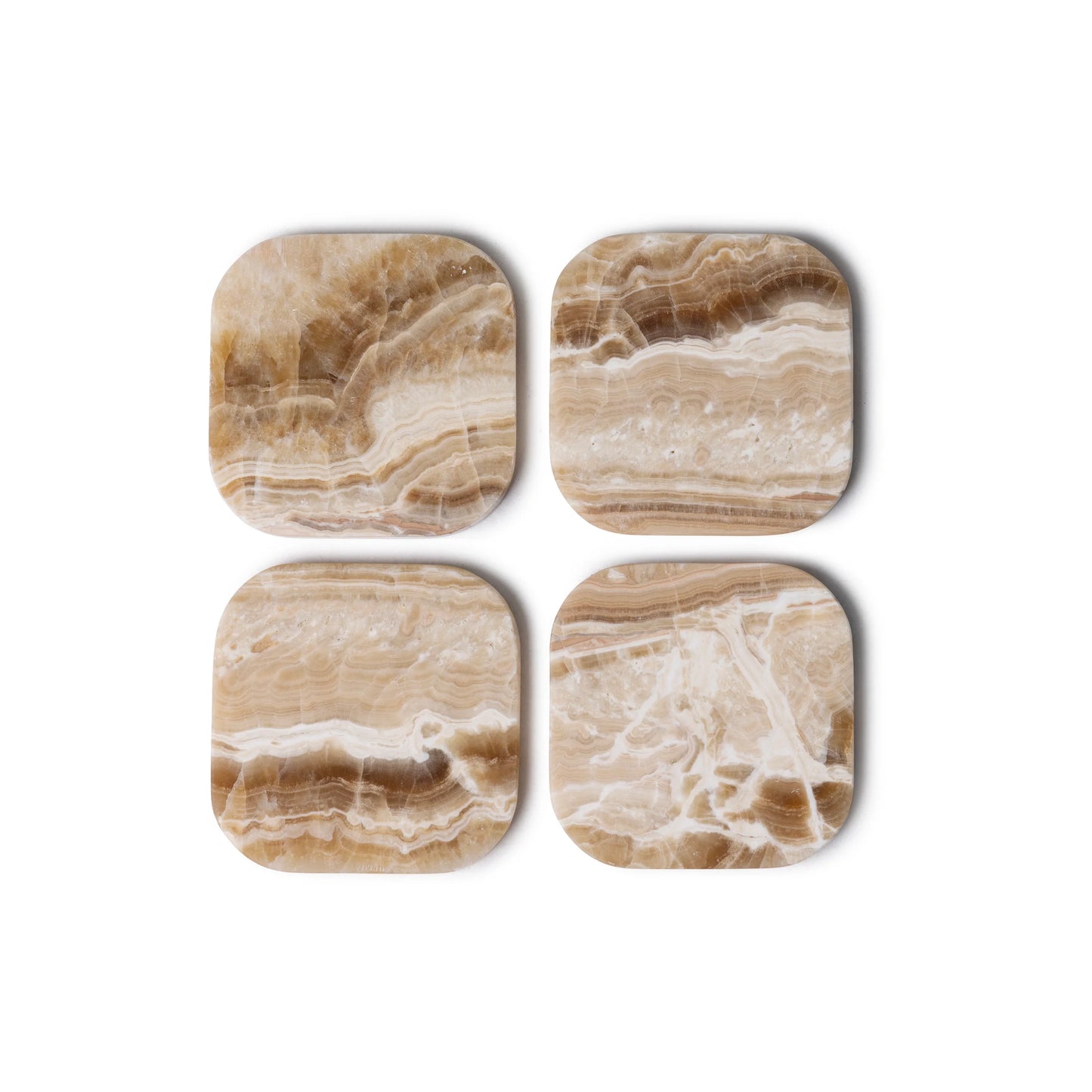 Mooisa Marmer onderzetters - organisch - sandal onyx - set van 4 stuks