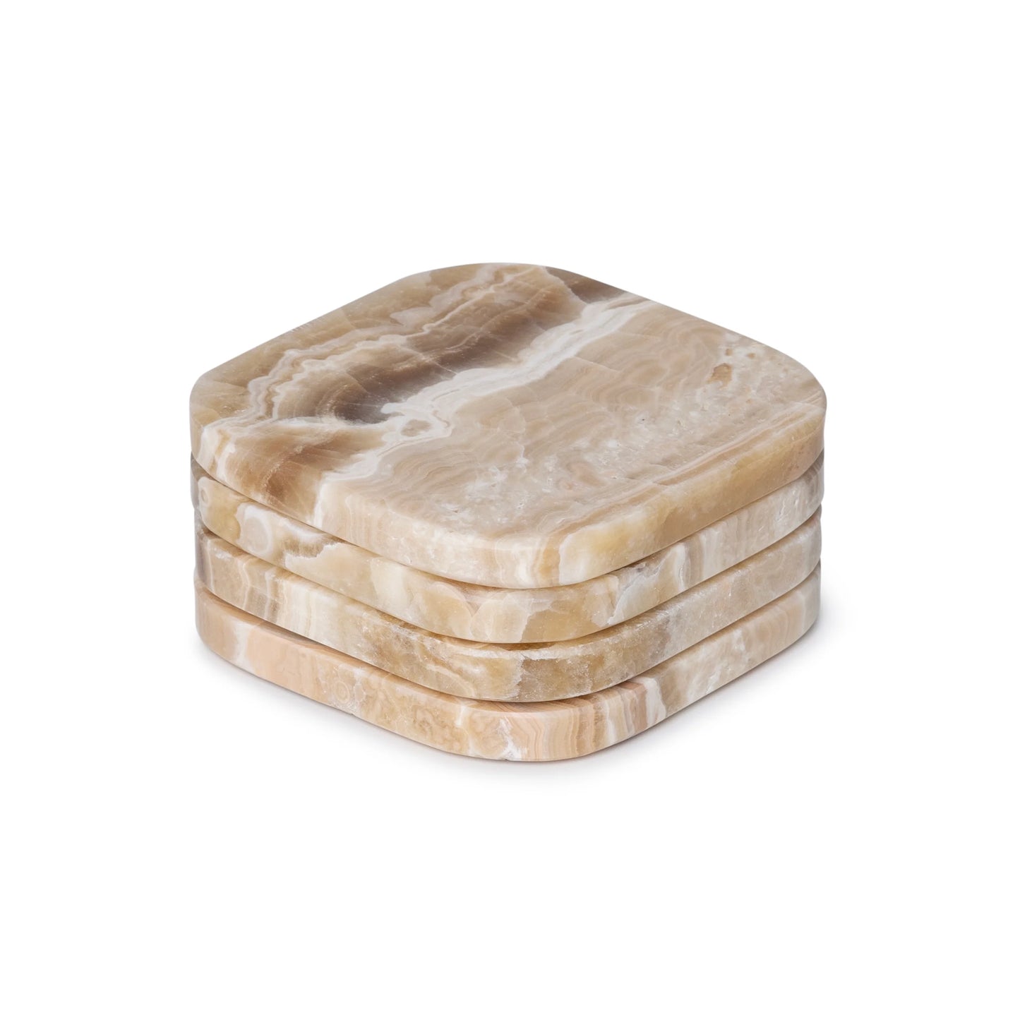 Mooisa Marmer onderzetters - organisch - sandal onyx - set van 4 stuks