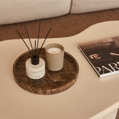 Marmer dienblad rond met rand - Interior pieces