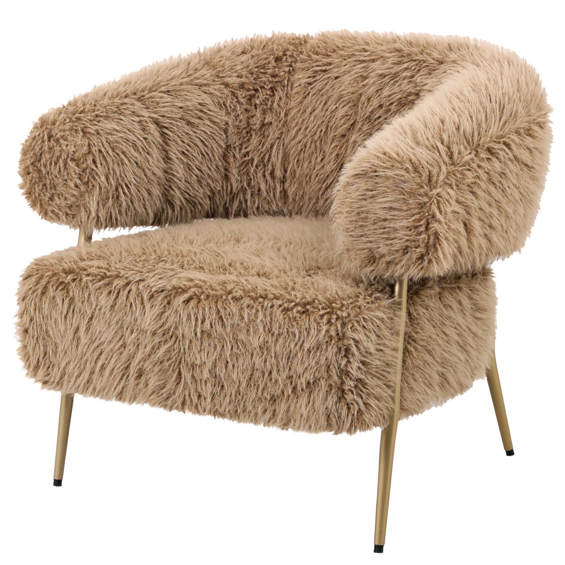 PTMD Hair brown fauteuil metal base - Interior pieces