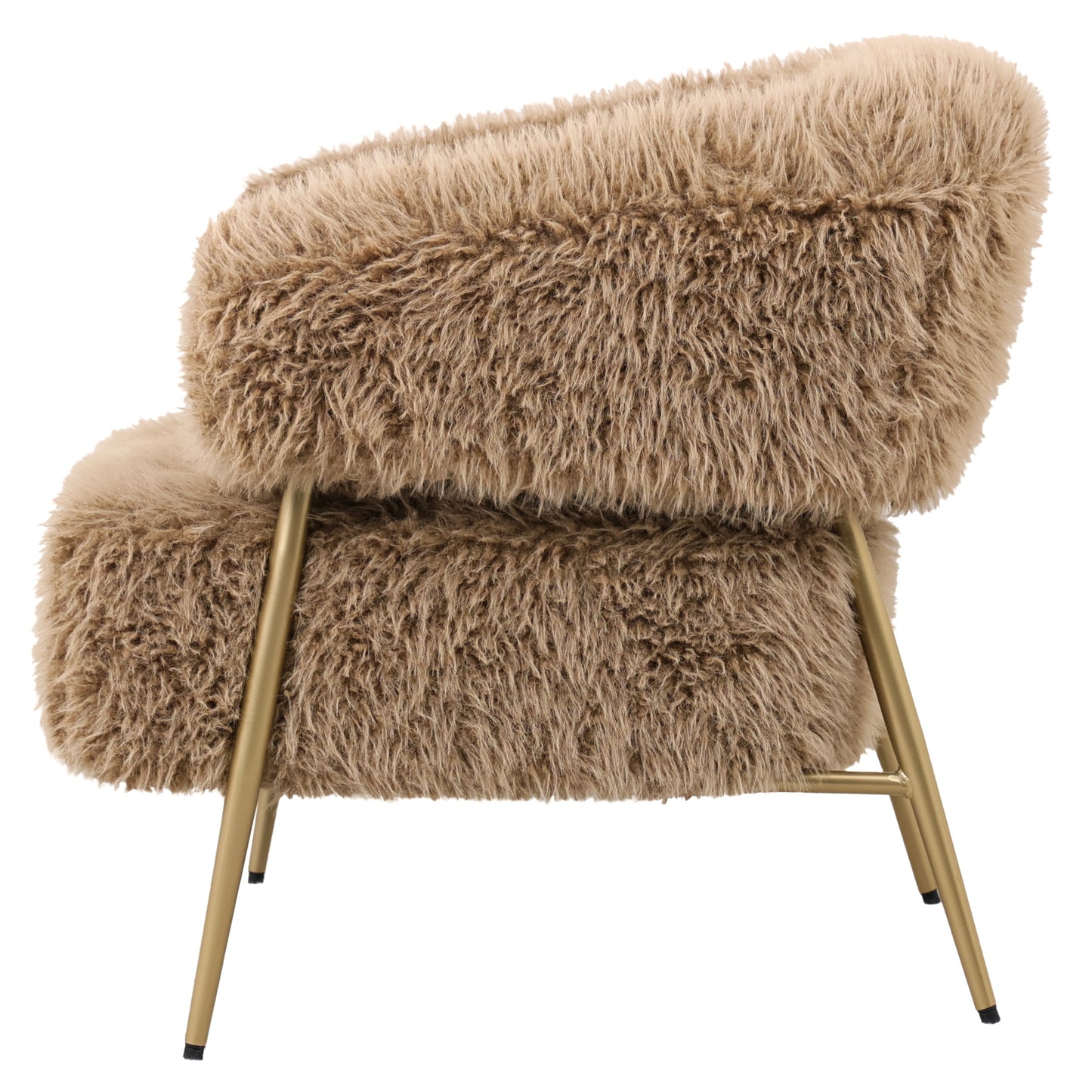 PTMD Hair brown fauteuil metal base - Interior pieces