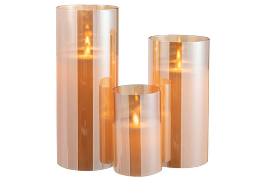 Flame Blinkend Glas Goud M - Interior pieces