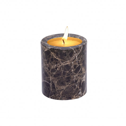 Travertine bruin waxinelichthouder M