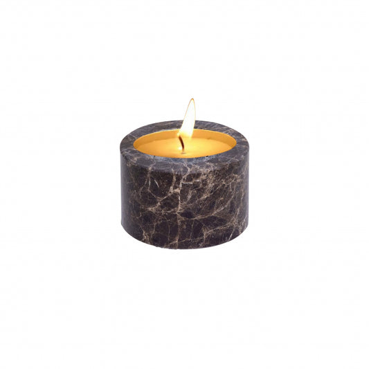 Travertine bruin waxinelichthouder S