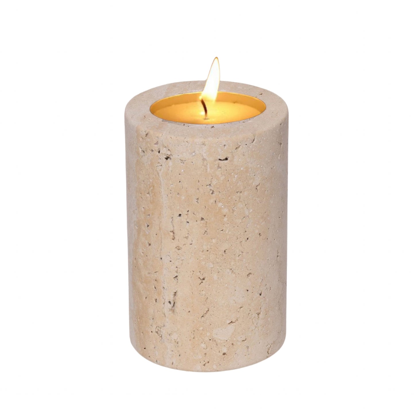 Travertine waxinelichthouder L
