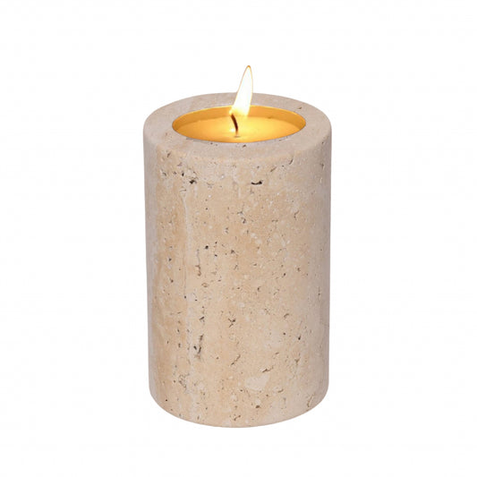 Travertine waxinelichthouder L