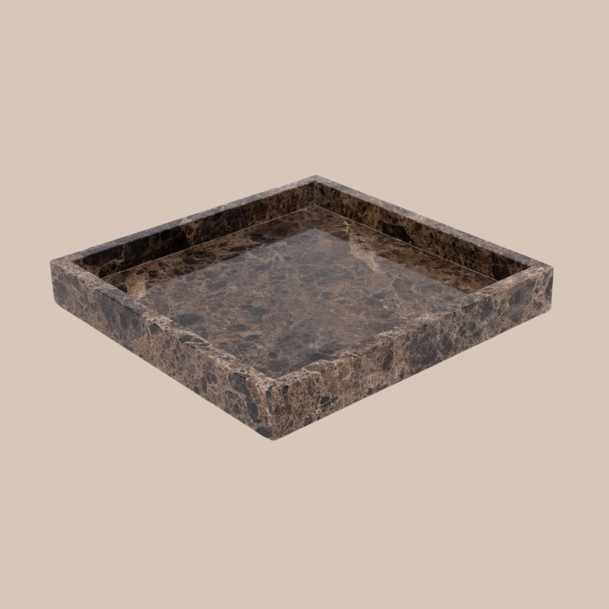 Marmer dienblad tray bruin 30x30 - Interior pieces