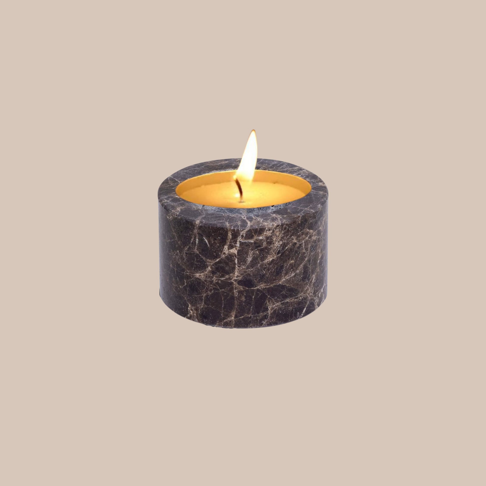 Travertine bruin waxinelichthouder S - Interior pieces