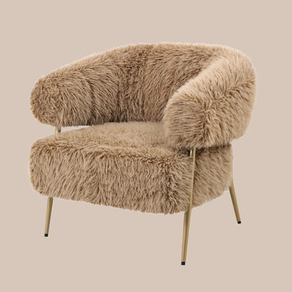PTMD Hair brown fauteuil metal base - Interior pieces