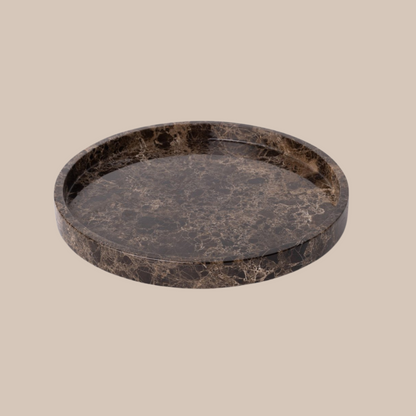 Marmer dienblad rond met rand - Interior pieces