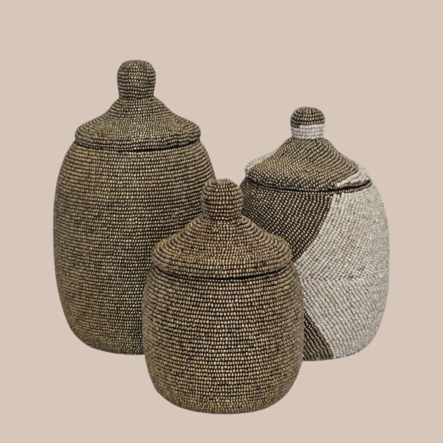 Mine kralenpotjes goud & Creme/goud - Interior pieces