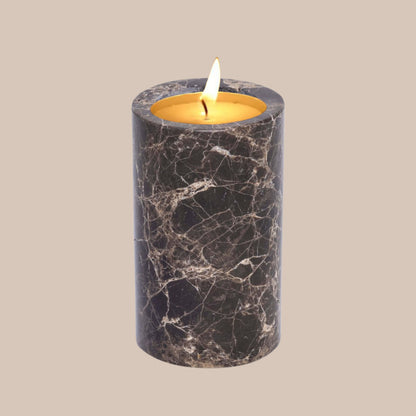 Travertine bruin waxinelichthouder L - Interior pieces