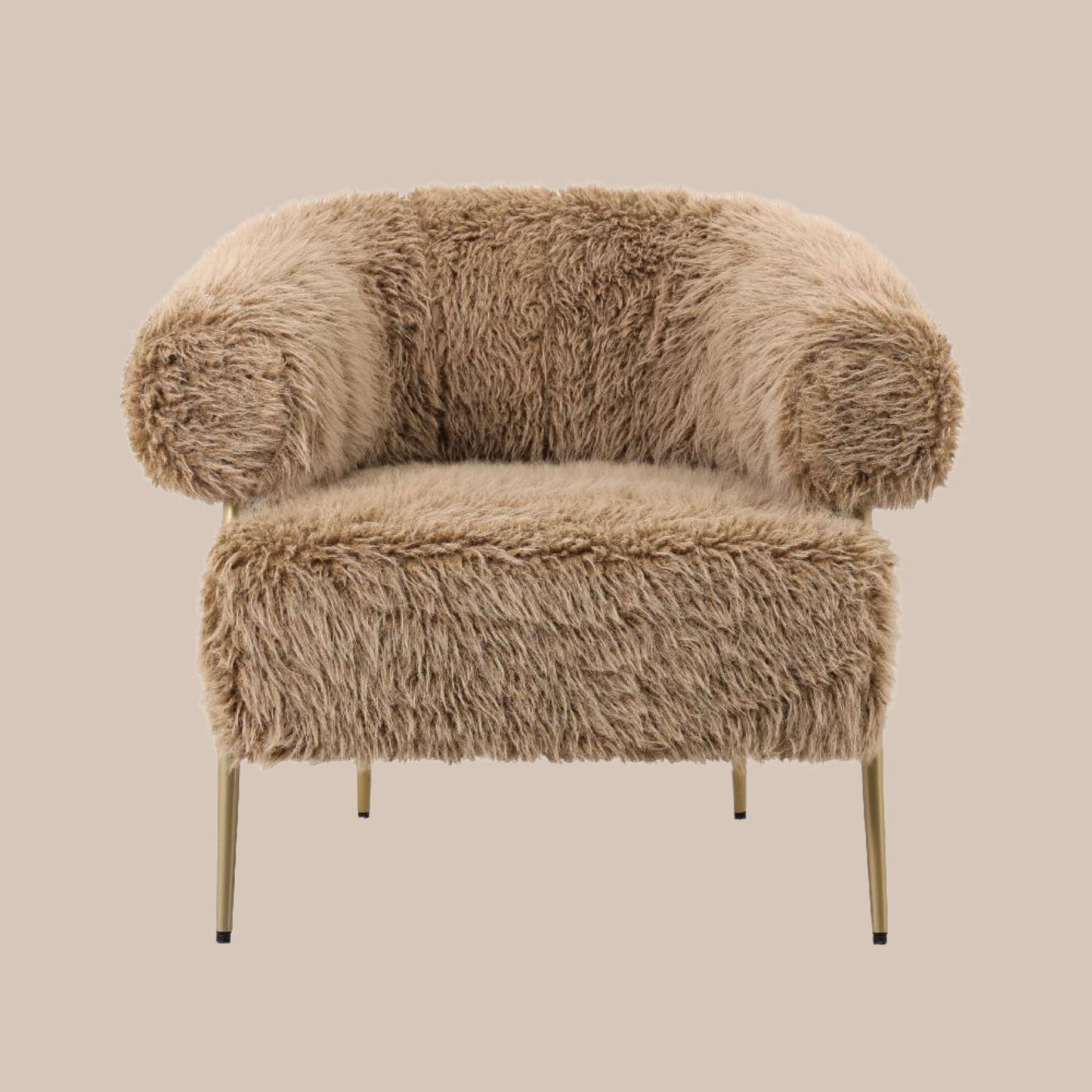 PTMD Hair brown fauteuil metal base - Interior pieces