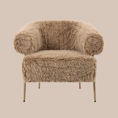 PTMD Hair brown fauteuil metal base - Interior pieces