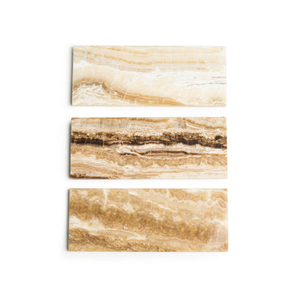Mooisa Marmer dienblad rechthoek S sandal onyx 10x25cm