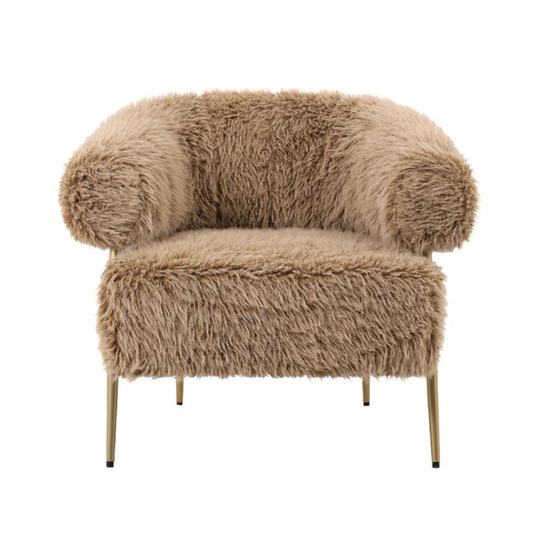 PTMD Hair brown fauteuil metal base - Interior pieces