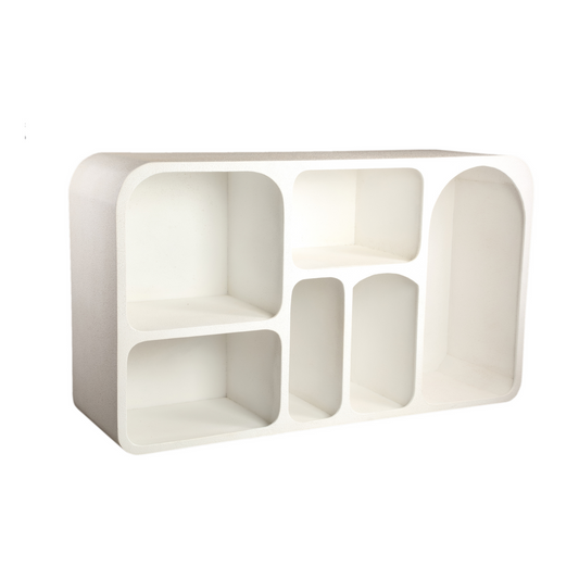 PTMD Emmelie White MDF rough organic shape cabinet low - Interior pieces