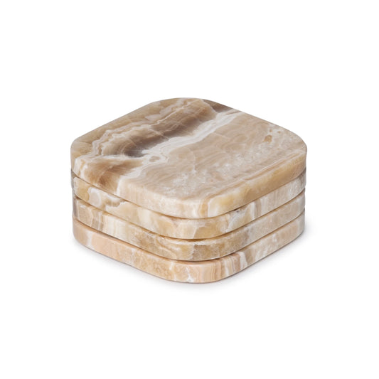 Mooisa Marmer onderzetters - organisch - sandal onyx - set van 4 stuks