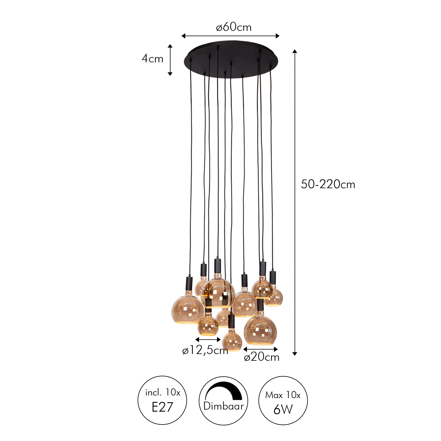 Hanglamp Sapa 10 - incl. Floating Globes Atmooz
