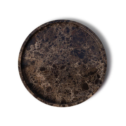Marmer dienblad rond met rand - Interior pieces