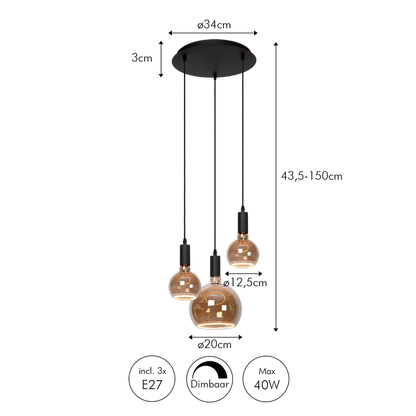 Hanglamp Sapa 3 - incl. Floating Globes Atmooz