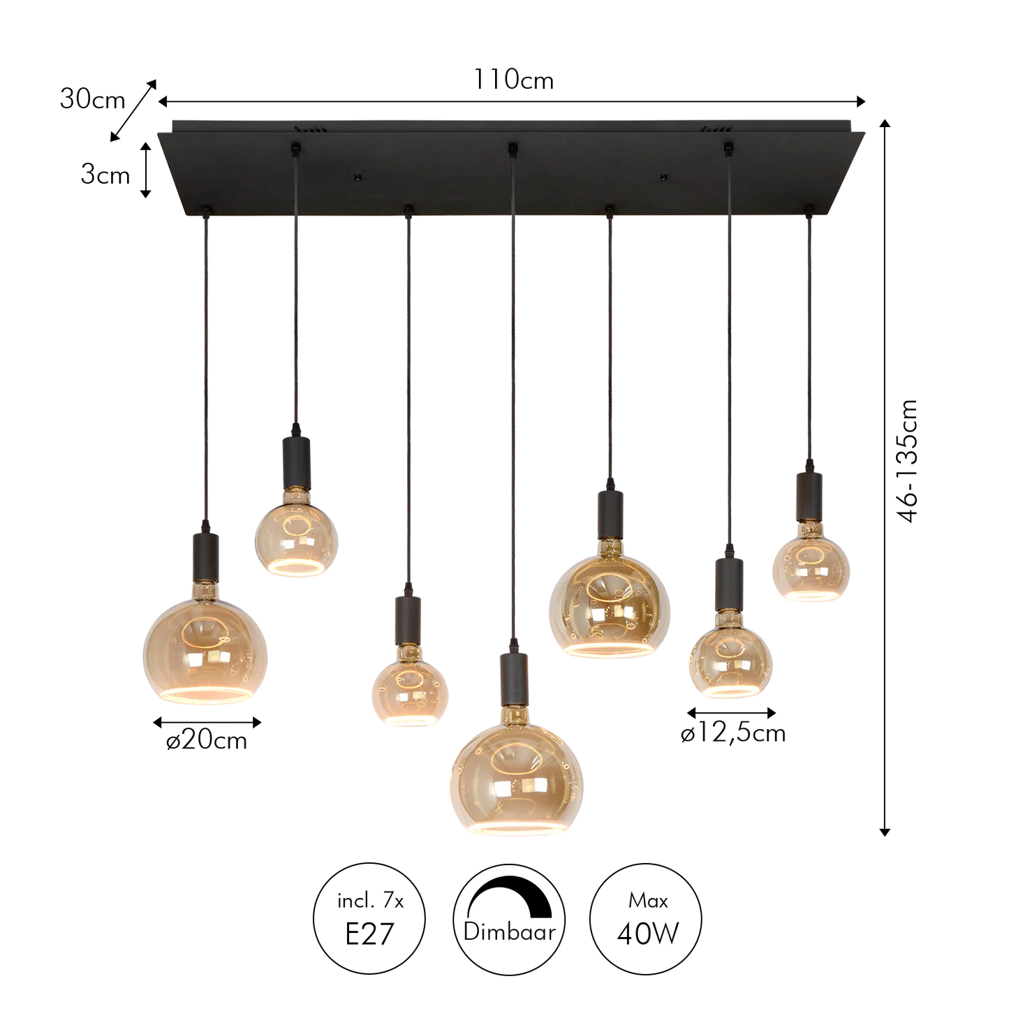 Hanglamp Hanoi - incl. Floating Globes Atmooz